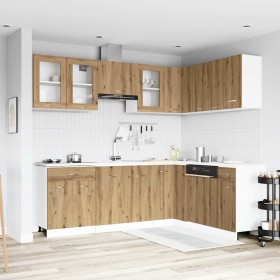 Conjunto de armarios de cocina de 11 piezas "Lyon" de madera de ingeniería de roble artesanal en Armarios de cocina | Comprar on