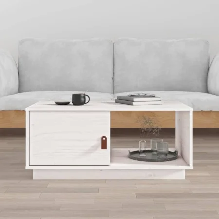 Couchtisch aus massivem weißem Kiefernholz, 80 x 50 x 35,5 cm von vidaXL, Couchtisch - Ref: Foro24-818261, Preis: 60,20 €, Ra...
