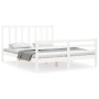 Estructura de cama con cabecero madera maciza blanco 160x200 cm de vidaXL, Camas y somieres - Ref: Foro24-3193802, Precio: 14...