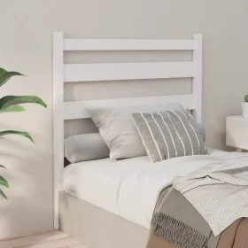 Solid white pine wood bed headboard 106x4x100 cm by vidaXL, Headboards and footboards - Ref: Foro24-818406, Price: 40,83 €, D...