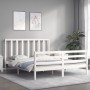 Estructura de cama con cabecero madera maciza blanco 160x200 cm de vidaXL, Camas y somieres - Ref: Foro24-3193802, Precio: 14...
