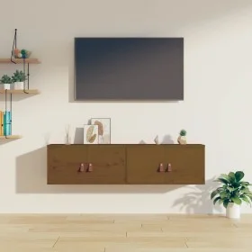 Wall cabinets 2 pcs honey brown pine wood 60x30x30 cm by vidaXL, Shelves and shelves - Ref: Foro24-818372, Price: 97,39 €, Di...
