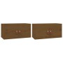 Armarios de pared 2 uds madera pino marrón miel 60x30x30 cm de vidaXL, Estantes y estanterías - Ref: Foro24-818372, Precio: 9...