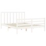 Estructura de cama con cabecero madera maciza blanco 160x200 cm de vidaXL, Camas y somieres - Ref: Foro24-3193802, Precio: 14...