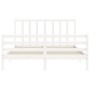 Estructura de cama con cabecero madera maciza blanco 160x200 cm de vidaXL, Camas y somieres - Ref: Foro24-3193802, Precio: 14...