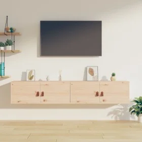 Armarios de pared 2 uds madera maciza de pino 80x30x30 cm de vidaXL, Estantes y estanterías - Ref: Foro24-818376, Precio: 115...