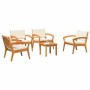 Conjunto bistro 5 pcs Marrón 59,5 x 70,5 x 72,5 cm Poliéster en Sofás de exterior | Comprar online en Foru.es