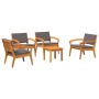 Conjunto bistro 5 pcs Marrón 59,5 x 70,5 x 72,5 cm Poliéster en Sofás de exterior | Comprar online en Foru.es