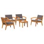Conjunto bistro 5 pcs Marrón 59,5 x 70,5 x 72,5 cm Poliéster en Sofás de exterior | Comprar online en Foru.es
