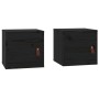 Armarios de pared 2 uds madera maciza pino negro 31,5x30x30 cm de vidaXL, Estantes y estanterías - Ref: Foro24-818364, Precio...