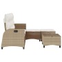 Juego de sofás de jardín en forma de L con cojines 3 pzas beige en Conjuntos de jardín | Comprar online en Foru.es