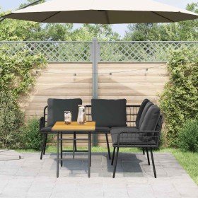 Conjunto de sofás de jardín 2 pcs Negro ratán sintético en Sofás de exterior | Comprar online en Foru.es