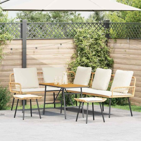 Conjunto de sofás de jardín 4 pcs Beige ratán sintético en Sofás de exterior | Comprar online en Foru.es
