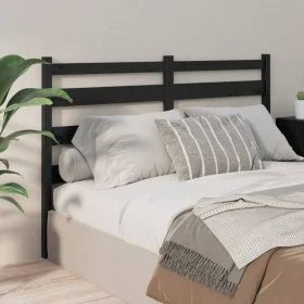 Solid black pine wood bed headboard 186x4x100 cm by vidaXL, Headboards and footboards - Ref: Foro24-818439, Price: 32,80 €, D...
