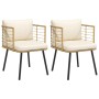 Sillones de jardín con cojines 2 uds ratán sintético natural en Sillas de jardín | Comprar online en Foru.es