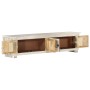 Mueble de TV de madera maciza de mango blanco 140x30x35 cm en Muebles TV | Comprar online en Foru.es