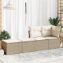 Set sofás jardín y cojines 2 pzas ratán sintético acacia beige en Conjuntos de jardín | Comprar online en Foru.es