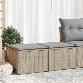Set sofás jardín y cojines 2 pzas ratán sintético acacia beige en Conjuntos de jardín | Comprar online en Foru.es