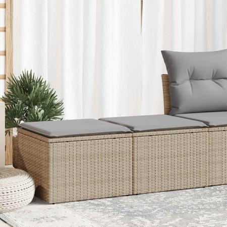 Set sofás jardín y cojines 2 pzas ratán sintético acacia beige en Conjuntos de jardín | Comprar online en Foru.es