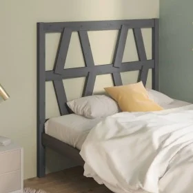 Solid gray pine wood bed headboard 106x4x100 cm by vidaXL, Headboards and footboards - Ref: Foro24-818607, Price: 35,83 €, Di...