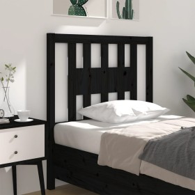 Cabecero madera maciza de pino negro 96x4x100 cm de vidaXL, Cabeceros y pies de cama - Ref: Foro24-818654, Precio: 23,23 €, D...