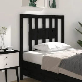 Cabecero madera maciza de pino negro 96x4x100 cm de vidaXL, Cabeceros y pies de cama - Ref: Foro24-818654, Precio: 23,23 €, D...