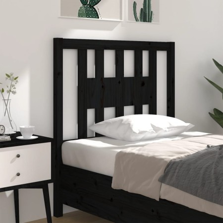 Cabecero madera maciza de pino negro 96x4x100 cm de vidaXL, Cabeceros y pies de cama - Ref: Foro24-818654, Precio: 23,23 €, D...