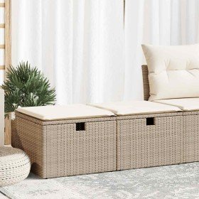 Set sofás jardín y cojines 2 pzas ratán sintético acacia beige en Conjuntos de jardín | Comprar online en Foru.es