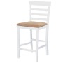 Mesa de bar y 4 taburetes de barra madera blanca de vidaXL, muebles para cocinas y comedores - Ref: Foro24-271832, Precio: 43...