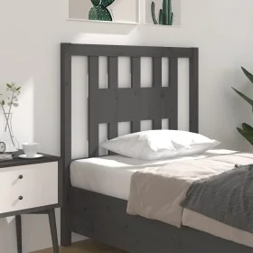 Solid gray pine wood headboard 81x4x100 cm by vidaXL, Headboards and footboards - Ref: Foro24-818647, Price: 23,23 €, Discoun...