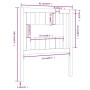 Cabecero madera maciza de pino gris 81x4x100 cm de vidaXL, Cabeceros y pies de cama - Ref: Foro24-818647, Precio: 23,23 €, De...