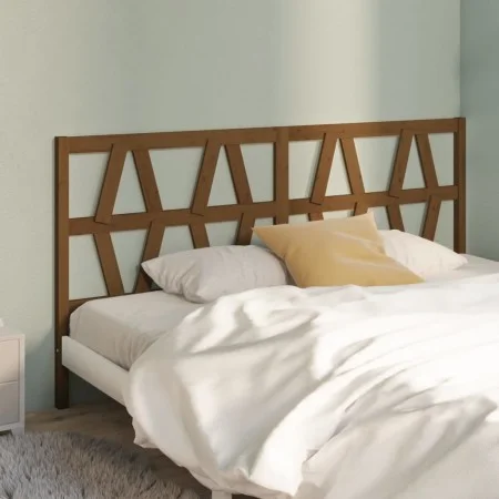 Honey brown solid pine wood bed headboard 206x4x100 cm by vidaXL, Headboards and footboards - Ref: Foro24-818643, Price: 36,9...