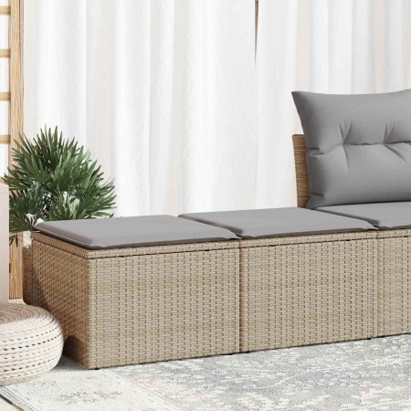 Set sofás jardín y cojines 2 pzas ratán sintético acacia beige en Conjuntos de jardín | Comprar online en Foru.es