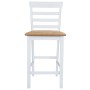 Mesa de bar y 4 taburetes de barra madera blanca de vidaXL, muebles para cocinas y comedores - Ref: Foro24-271832, Precio: 43...