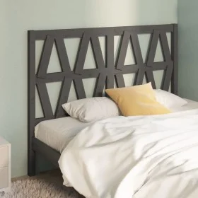 Solid gray pine wood bed headboard 156x4x100 cm by vidaXL, Headboards and footboards - Ref: Foro24-818627, Price: 56,29 €, Di...