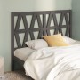 Cabecero de cama madera maciza de pino gris 156x4x100 cm de vidaXL, Cabeceros y pies de cama - Ref: Foro24-818627, Precio: 57...