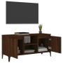 Mueble de TV con patas de metal marrón roble 103,5x35x50 cm de vidaXL, Muebles TV - Ref: Foro24-813163, Precio: 69,49 €, Desc...