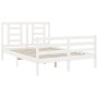 Estructura de cama con cabecero madera maciza blanco 120x200 cm de vidaXL, Camas y somieres - Ref: Foro24-3194697, Precio: 12...