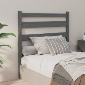 Cabecero de cama madera maciza de pino gris 96x4x100 cm de vidaXL, Cabeceros y pies de cama - Ref: Foro24-818402, Precio: 31,...