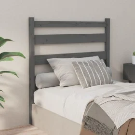 Cabecero de cama madera maciza de pino gris 96x4x100 cm de vidaXL, Cabeceros y pies de cama - Ref: Foro24-818402, Precio: 31,...