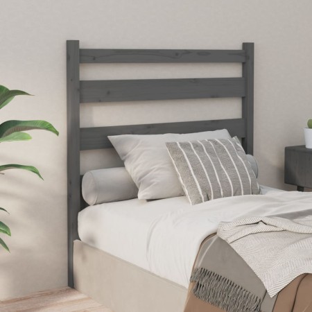Cabecero de cama madera maciza de pino gris 96x4x100 cm de vidaXL, Cabeceros y pies de cama - Ref: Foro24-818402, Precio: 31,...