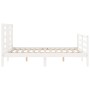 Estructura de cama con cabecero madera maciza blanco 120x200 cm de vidaXL, Camas y somieres - Ref: Foro24-3194697, Precio: 12...