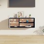 Armario de pared de madera maciza de pino negro 80x30x30 cm de vidaXL, Estantes y estanterías - Ref: Foro24-818393, Precio: 8...