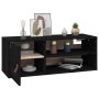 Armario de pared de madera maciza de pino negro 80x30x30 cm de vidaXL, Estantes y estanterías - Ref: Foro24-818393, Precio: 8...