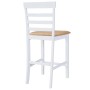 Mesa de bar y 4 taburetes de barra madera blanca de vidaXL, muebles para cocinas y comedores - Ref: Foro24-271832, Precio: 43...