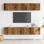 Muebles de TV de pared 4 uds madera vieja madera de ingeniería en Muebles TV | Comprar online en Foru.es