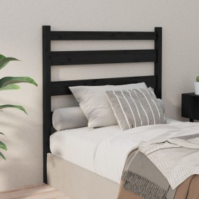 Cabecero de cama madera maciza de pino negro 81x4x100 cm de vidaXL, Cabeceros y pies de cama - Ref: Foro24-818399, Precio: 34...