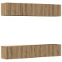 Muebles de TV de pared 4 uds madera ingeniería roble artesanal en Muebles TV | Comprar online en Foru.es