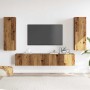 Muebles de TV de pared 4 uds madera vieja madera de ingeniería en Muebles TV | Comprar online en Foru.es