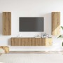 Muebles de TV de pared 4 uds madera ingeniería roble artesanal en Muebles TV | Comprar online en Foru.es
